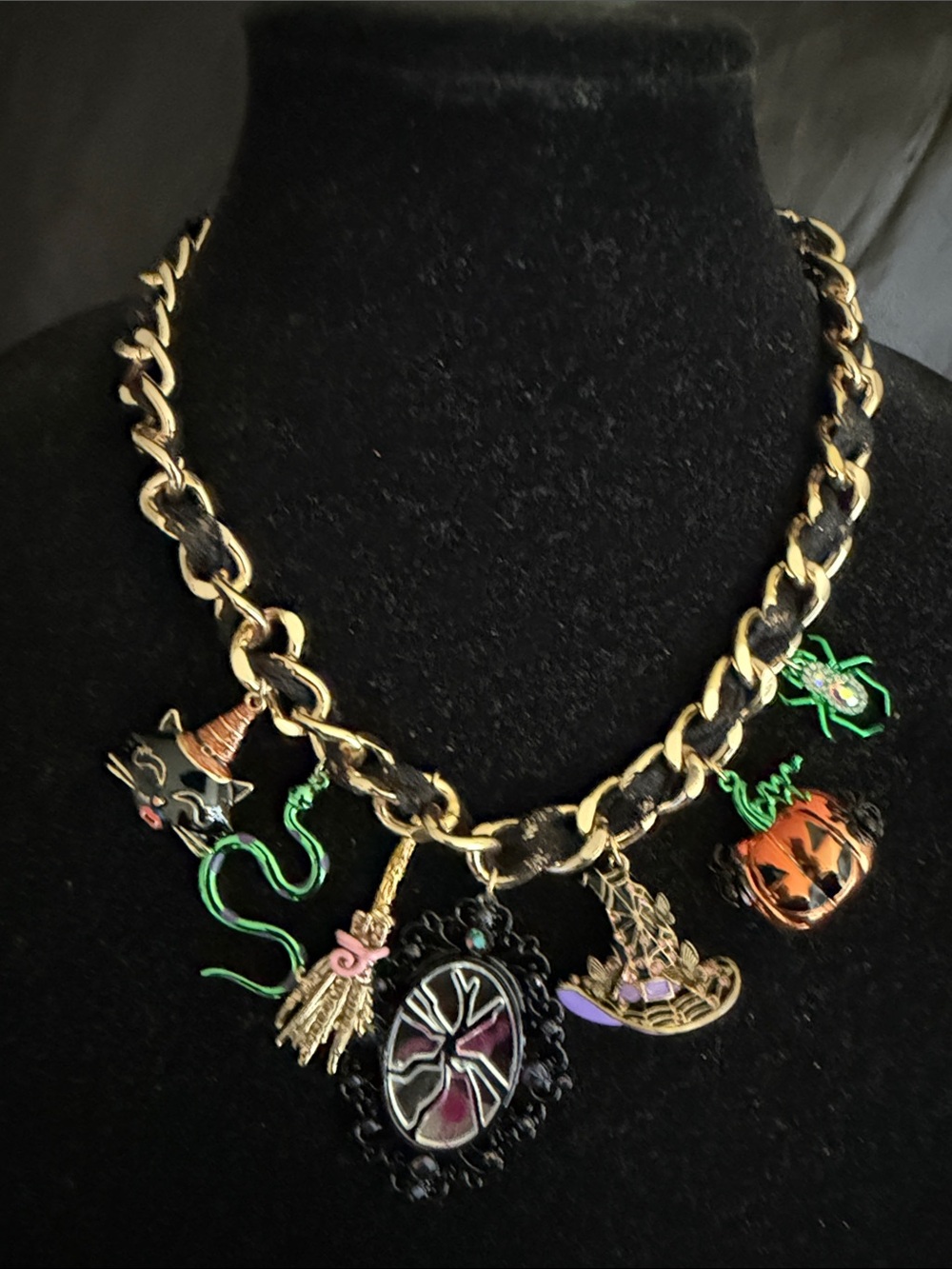 Betsey Johnson Witchy Lace Frontal Charm Necklace